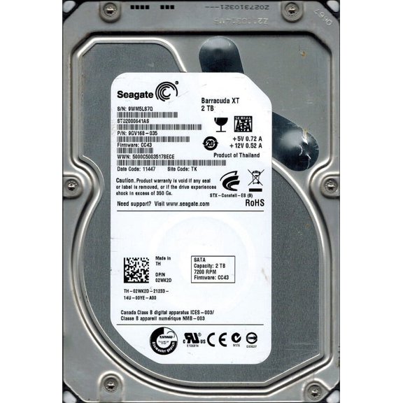 Seagate ST32000641AS P/N: 9GV168-035 F/W: CC43 2TB TK