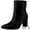 Black, variant on DARING DIVA Women's Pointed Toe Back Zip Block Heel Ankle Boots Burgundy 10