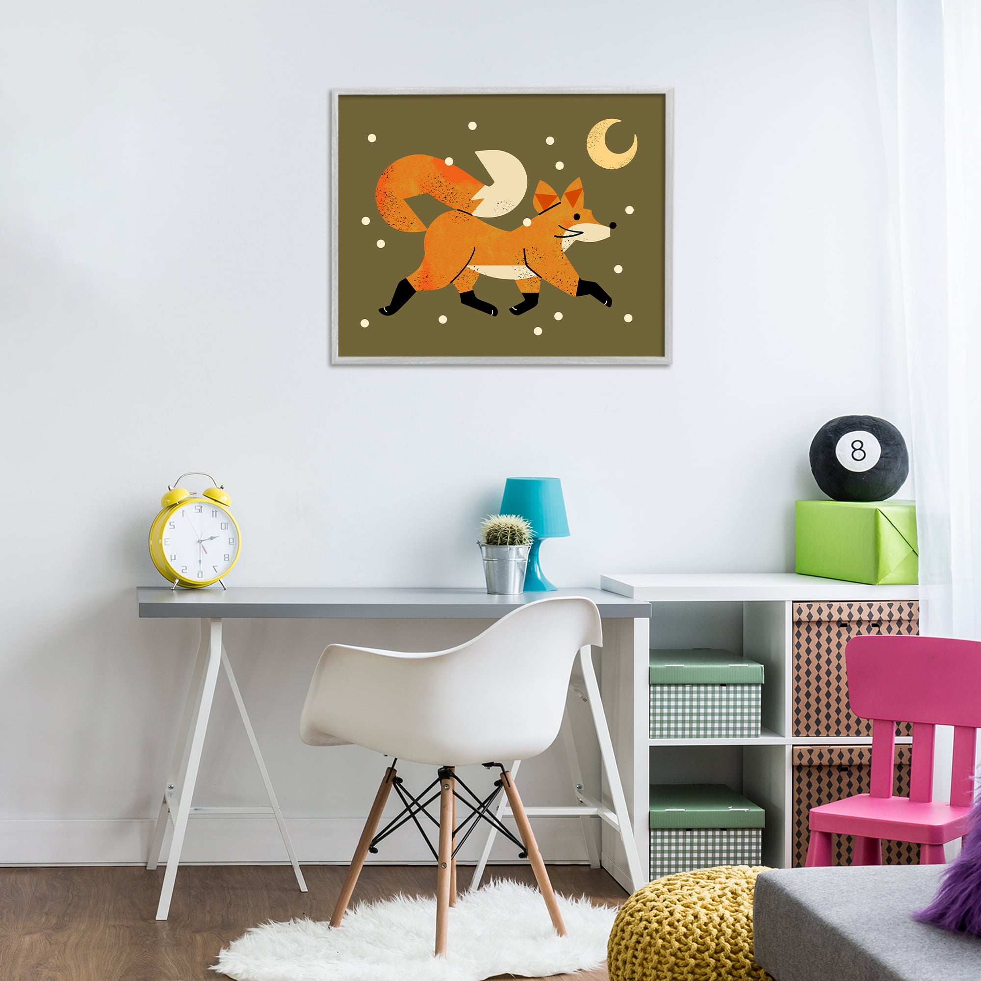 Stupell Industries Wandering Winter Fox Gray Framed Giclee Art, design by Renea L. Thull