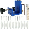 thumbnail image 2 of Pocket Hole Jig Aluminum Drill Guide Kit Adjustable Woodworking Punch Locator Angled Hole Punch Positioner Kit High Precision Durable Drill Jigs Guides Joint Angle Power Tool Carpentry Se, 2 of 10
