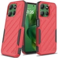 thumbnail image 3 of For Motorola Moto G Power 5G 2025 Noble lined shockproof dual layer hybrid - Red/Black, 3 of 6