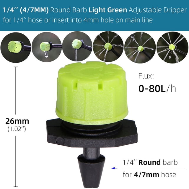 RBCFHI 12 Types of Adjustable 8-Holes Drippers Garden Irrigation Spinkler Nozzle Balcony Greenhouse Watering Emitters Automatic400 PCS He Qiyong unisex