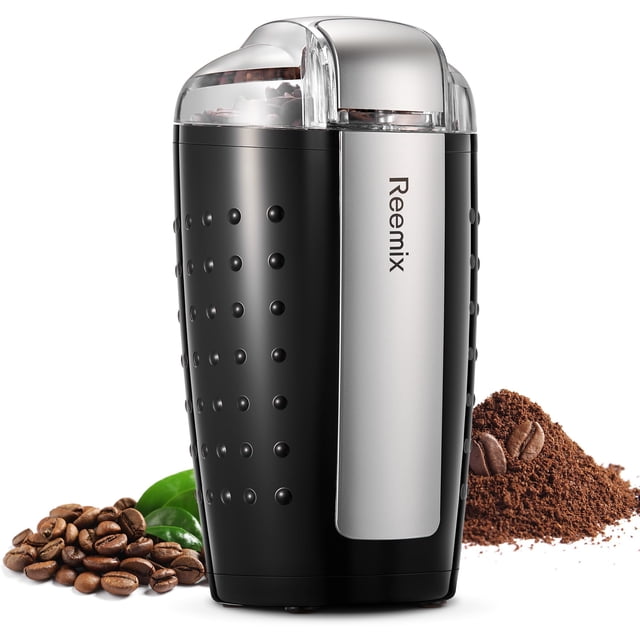 Reemix Electric Dried Spice and Coffee Grinder, 3.5Oz/100g Large Capacity, Blade & Cup Made with SUS304 Stainless Steel, One-Touch Opeartion, Cleanin