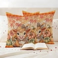 thumbnail image 3 of Fall Pumpkins Cow Outdoor Waterproof Pillow Covers, Thanksgiving Maples Leave Farmhouse Plaid Decorative Square Throw Pillowcase Sofa Cushion Sham for Patio/Couch/Chair, 20"x20" 2 Pack, 3 of 8