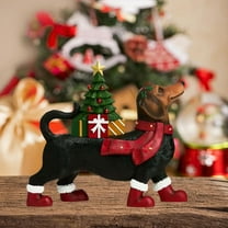 VAJUSO Lighted Blow Mold Dachshund Christmas Decoration Outdoor, Waterproof Dog with Santa Hat, LED Illuminated Holiday Porch Garden Lawn Festive Ornament(multicolor)