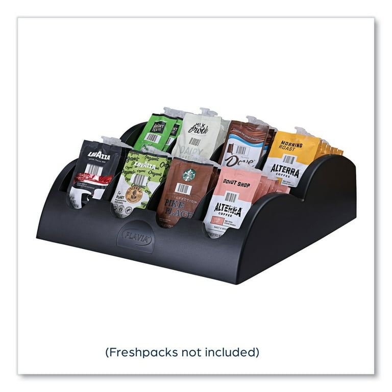 Plastic Coffee Organizer for FLAVIA Freshpacks, 8 Compartments, 13.6 x 13 x 4.4, Black Plastic Coffee Organizer for FLAVIA Freshpacks, 8 Compartments, 13.6 x 13 x 4.4, Black