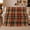 Warm Tartan, variant on Autumn Plaid Farmhouse autumn celebration Harvest, Festive autumn celebration Scene, Warm Flannel Blanket for Ranch House and Living Room, Art Lovers autumn celebration Gift, Festive Home Decor