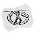 thumbnail image 1 of Ambesonne Hunting Place Mats Set of 4, Man Lance, Standard Size, Black White, 1 of 6