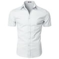 thumbnail image 2 of H2H Mens Casual Slim Fit Short Sleeve Shirts WHITE US XL/ASIA 2XL (KMTSTS0132), 2 of 6
