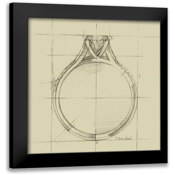 Harper, Ethan 12x12 Black Modern Framed Museum Art Print Titled - Ring Design II
