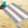 thumbnail image 6 of Superior Cabana Striped 1-Piece Oversized Cotton Beach Towel, Light Grey, 6 of 10