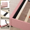 thumbnail image 4 of Rosa velvet forrado cabecero queen marco de cama para para niños - no box spring, strong de madera slats, noise-free, fácil montaje, 4 of 7