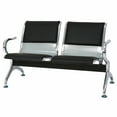 thumbnail image 2 of Kinbor 2 Seats PU Leather Office Guest Reception Bench Waiting Room Chairs Black Steel, 2 of 8