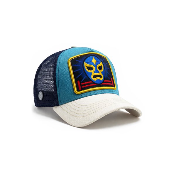 KNITE Gorra Trucker Lucha Libre Modelo Aqua Máscara Ajustable malla