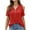 Red, variant on Jewelreauty Plus Size Tunic Tops for Women Casual Cold Shoulder Half Zipper Tees Summer Short Sleeve Tshirts (S, Black)