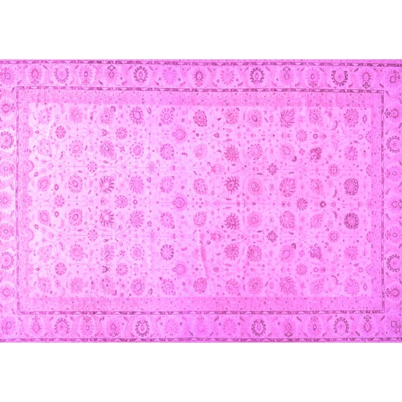 Ahgly Company Indoor Rectangle Oriental Purple Traditional Area Rugs, 5' x 7'