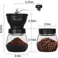 thumbnail image 2 of TGHTBA-Manual Coffee Grinder with Ceramic Burrs and Lengthen Stainless Steel Handle, Hand Coffee Mill with 2 Glass Jars(11oz each), Brush and Tablespoon Scoop, Coffee Bean Grinder for Home, Camping,, 2 of 4