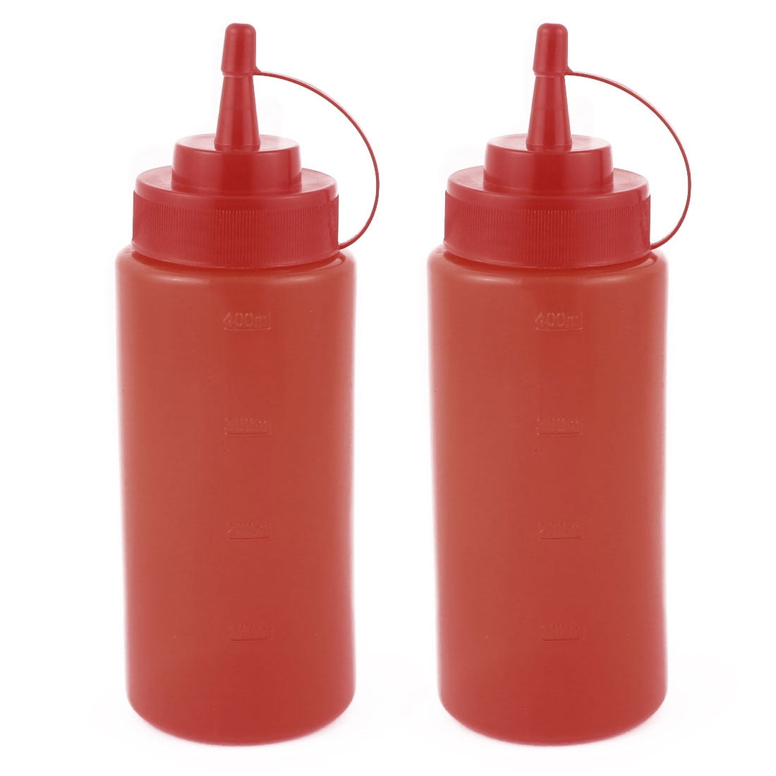 2Pcs 400ml Kitchen Plastic Squeeze Bottles Condiment Ketchup Mustard Oil Salt by Unique-Bargains