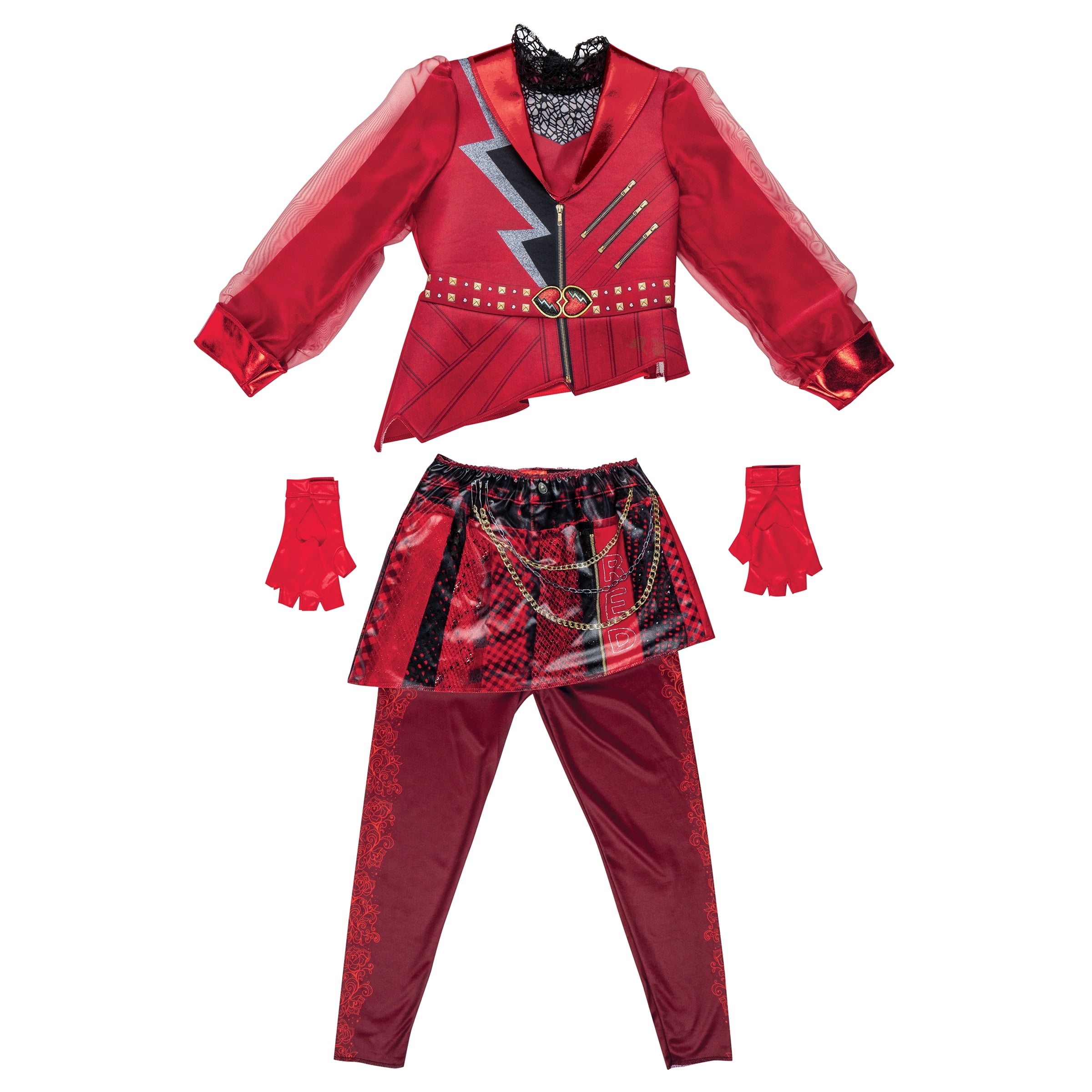 Disney Descendants Wicked Wonderland Red Halloween Costume for Children, Girls Size M (7/8), by Disguise
