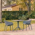 thumbnail image 2 of Luxury Commercial Living 3-Piece Dark Gray Patio Bistro Set with Square Table 32", 2 of 7