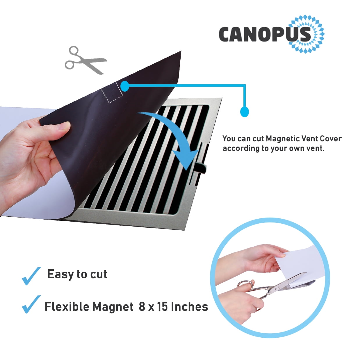 CANOPUS Magnetic Vent Cover, 8 by 15 Inches, Pack of 3