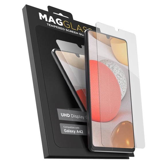Magglass Samsung A42 Screen Protector Tempered Glass - Anti Bubble UHD Full Coverage Display Guard for Galaxy A42 (Case Compatible)