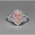 thumbnail image 2 of Teardrop Shaped Wedding Proposal Ring With Simulation Diamond Group Set And Cute Wind Design In White Gold Womens Ring, 2 of 3