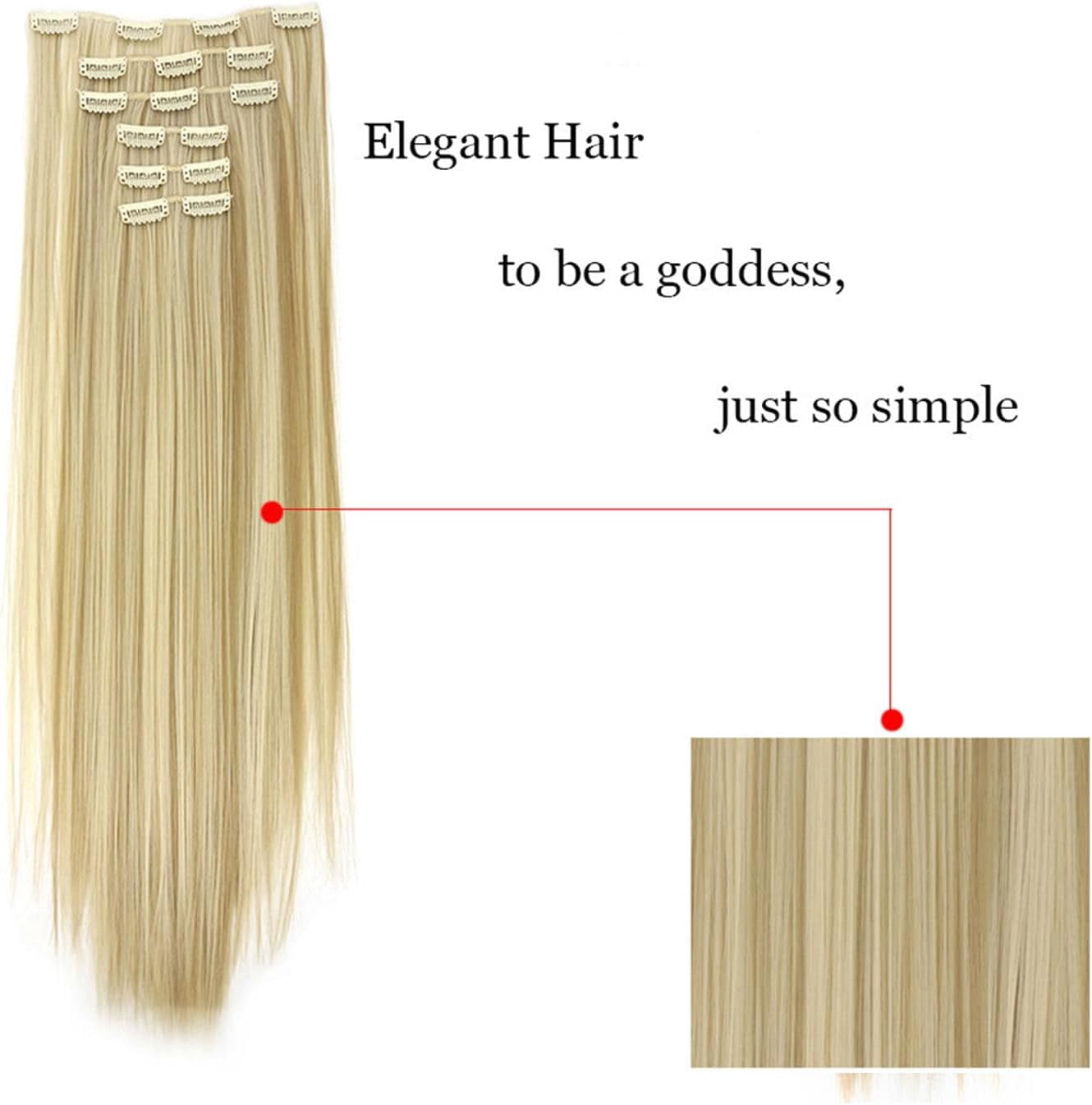 Aorsher 24 Inch Clip in Hair Extensions 6pcs Long Straight Synthetic Remy Hair Extensions Black Brown Mix Blonde Natural Looking Hair Piece for Daily Use