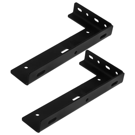 unbranded 2pcs Shelf Brackets Heavy Duty Floating Shelf Brackets Hidden Shelves Hardware L Brackets for Wall Mantel Bookshelves Black
