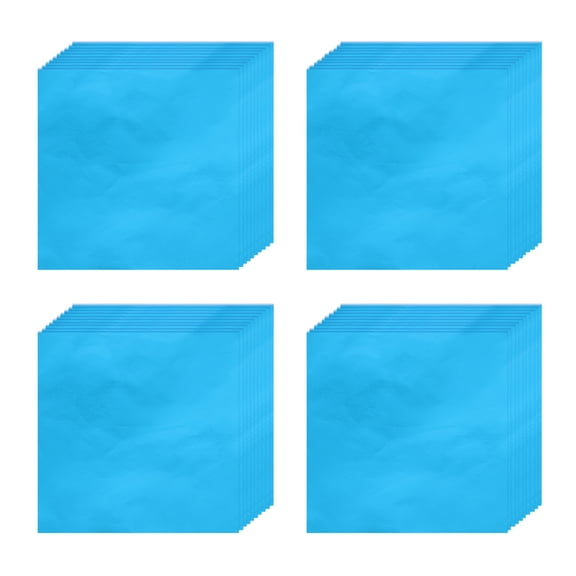 100pcs Foil Candy Wrappers, 4 x 4 Inch Chocolate Bar Wrappers, Aluminum Foil Paper (Azure, Glossy Finish)