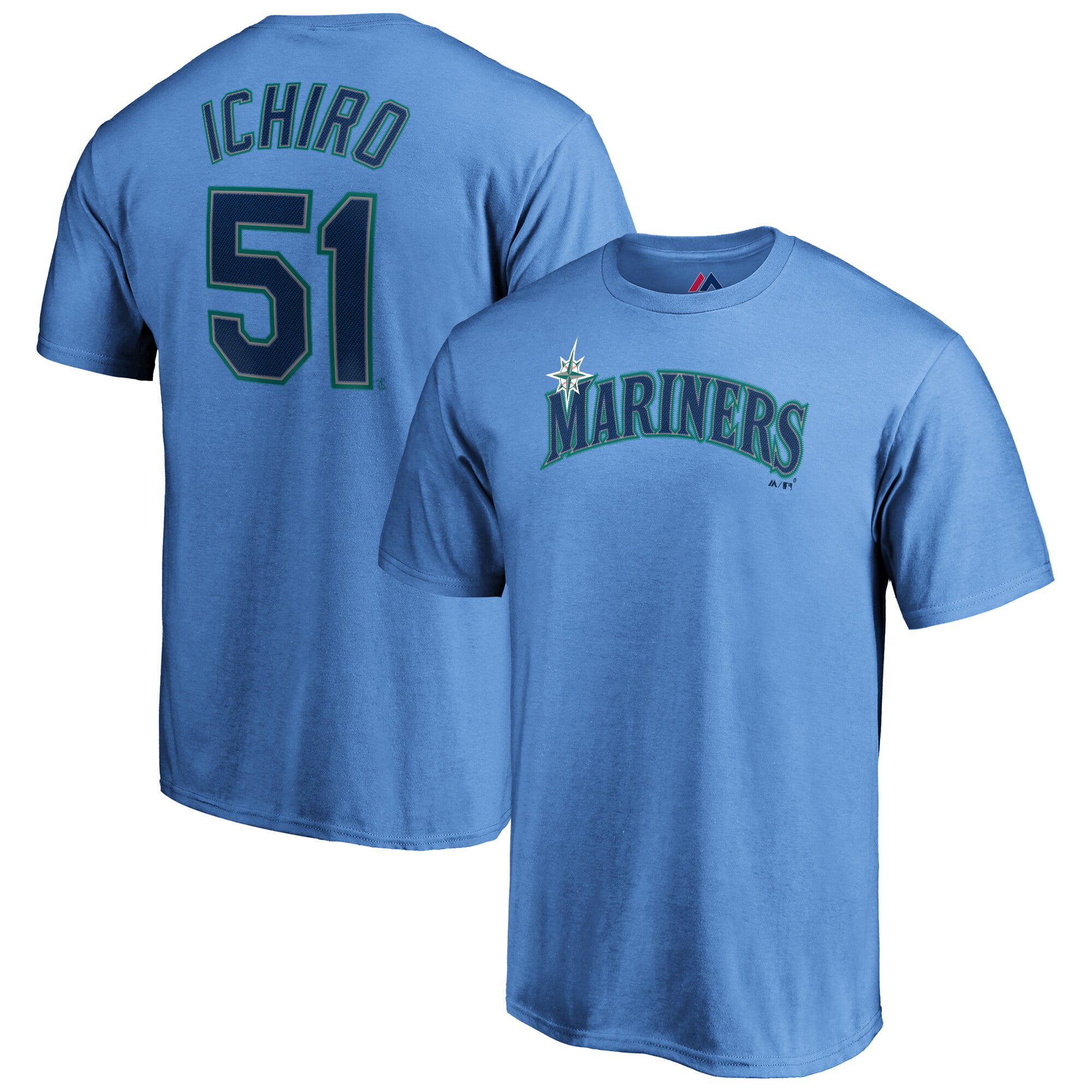 Ichiro Suzuki Seattle Mariners Majestic Official Name & Number T-Shirt ...