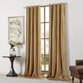 thumbnail image 7 of ZXNYH 100% Blackout Velvet Window Curtains Gold 84 inch Long， Room Darkening Curtains Heavy Thermal Insulated Grommet Livingroom Window Drapes with Black Liner 2 Panels Set, 7 of 7