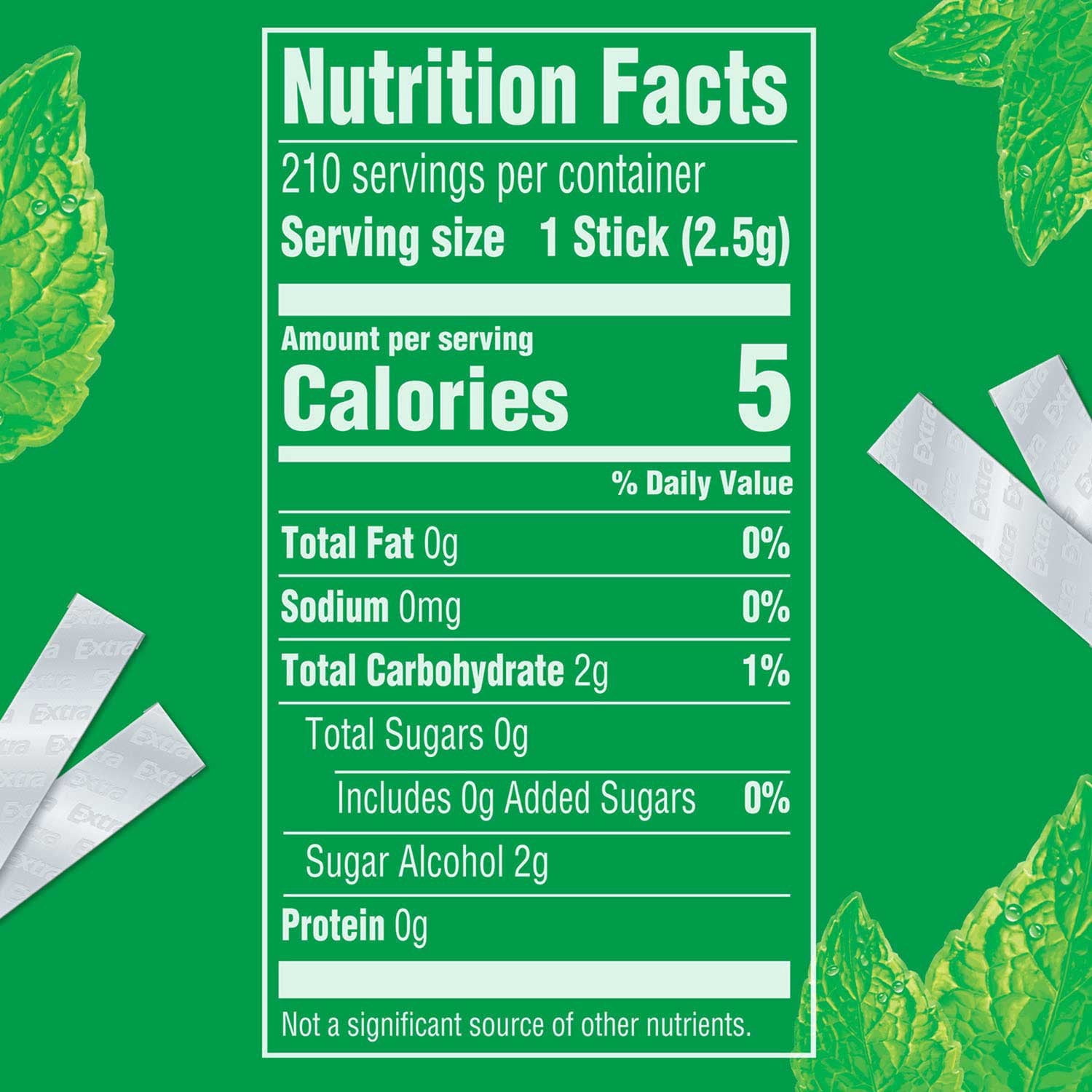 Extra Spearmint Sugar-Free Gum, 35 Pieces per Pack, 6 Packs With White Bowl By OMA