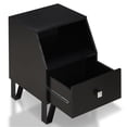 thumbnail image 3 of Furniture of America Jilah Table d'Appoint Moderne en Bois avec Rangement, Noir, 3 of 5