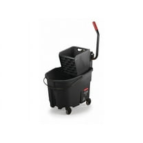 Rubbermaid Commercial Products Black Plastic Mop Bucket and Wringer, 8-3/4 gal.