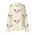 thumbnail image 2 of Long Sleeve Christmas Shirts for Women Button Down Plus Size Xmas Festive Tops Xmas Prints Loose Collared Blouses (M, Beige), 2 of 5