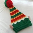 thumbnail image 2 of Rdhnmea Christmas Elf Hat Striped Knit Christmas Hat Adults Elf Ears Ball Beanie Hat Winter Cap for Holiday New Years Xmas Party, 2 of 5