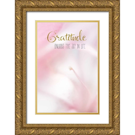 Murdock, Ramona 13x18 Gold Ornate Wood Framed with Double Matting Museum Art Print Titled - Gratitude Unlocks the Joy