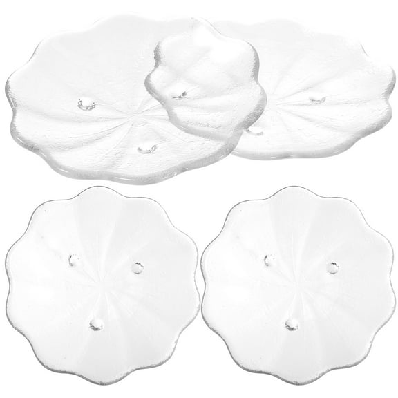 4pcs Glass Tea Saucers Glass Costers Glass Tea Cup Mats Tea Set Saucers Glass Saucers