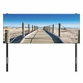thumbnail image 3 of Beach Headboard, Empty Beach with Pathway Mediterranean Heaven Serene Quiet Nobody Summer Peace Theme, Upholstered Decorative Metal Bed Headboard with Memory Foam, Full Size, Cream Blue, by Ambesonne, 3 of 4