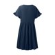 thumbnail image 4 of Vestido largo de lino liso con cuello redondo para mujer - Corte holgado, poliéster, elegante vestido informal de verano, 4 of 5