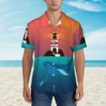 thumbnail image 4 of Goofa Lighthouse and Whale Hawaiian Shirt for Men, Unisex Summer Beach Casual Short Sleeve Button Down Shirts,Aloha Tropical Floral print shirt-Small, 4 of 9
