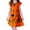R111 Orange, variant on Curuila Toddler Kids Girls Halloween Dress Flutter Sleeve Hallowmas Pumpkin Print Crew Neck For Party Comfortable Dresses Size 3-4 Years