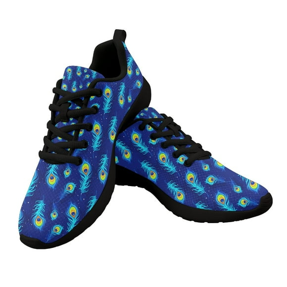 Men Women Running Shoes Sneaker Peacock Feather Pattern Trekking Training Jogging Footwear Athletic Air Cuhsion Mesh Breathable