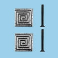 thumbnail image 2 of Renovators Supply Square Iron Kitchen Cabinet Knob Pull Decorative Maze style Pewter Finish Small Vintage Metal Knobs for Kitchen Cabinet or Drawer Pull Handle w/Screws Pack of 2, 2 of 2