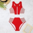 thumbnail image 3 of PEASKJP Swimsuit Women Womens Two Piece Swimsuits Wrap Front Bikini High Waisted Bottom Tummy Control Bathing Suits Swimwear (Red,M), 3 of 4
