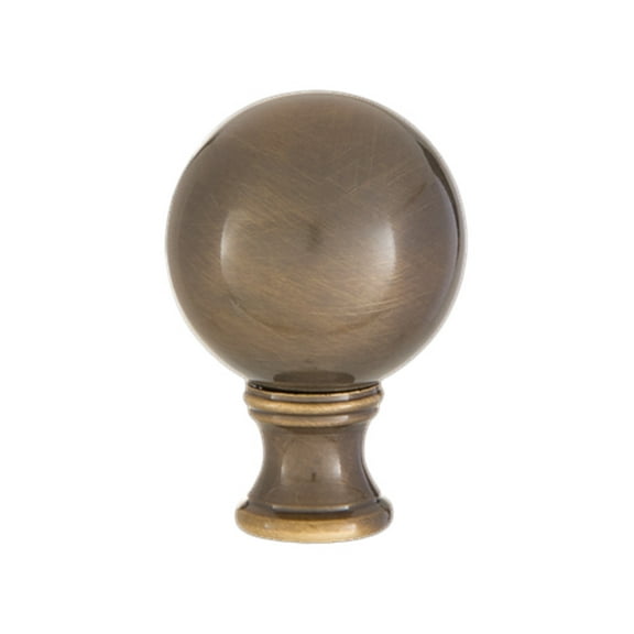 B&P Lamp® Smooth Ball Design, 32mm Solid Brass Finial, Antique Brass Finish