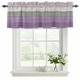 thumbnail image 2 of Purple Grey Wood Grain Valances for Windows, Decorative Rod Pocket Window Valance Curtains, Ombre Rustic Retro Wooden Plank Short Curtain Drapes for Kitchen/Living Room, 2 Panels, 42" W x 12" L, 2 of 8