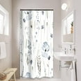 thumbnail image 4 of Stall Shower Curtain 36Wx72HInch Narrow Partition Fabric Water Resistant Shower Curtain Beige Blue Taupe Floral Shower Curtain Set Machine Washable for Home Bathtubs Decor, 4 of 4