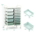 thumbnail image 3 of Gymax 15-Drawer Rolling Storage Cart Mobile Cart w/ Colorful Drawers & Metal Frame Gradient Green, 3 of 8